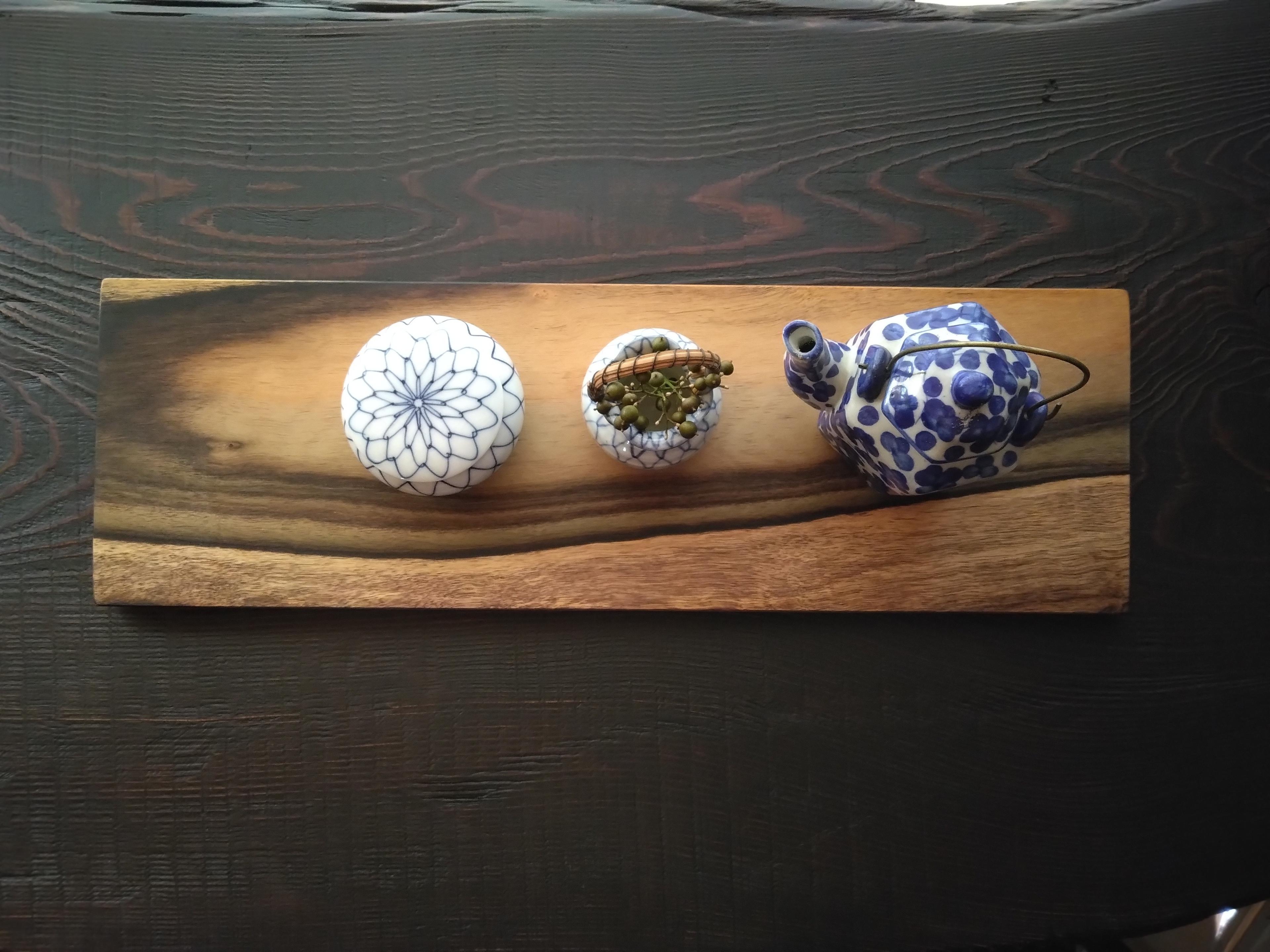 黒柿のプレート　〜木皿・長皿・菓子器・ディスプレイなどに