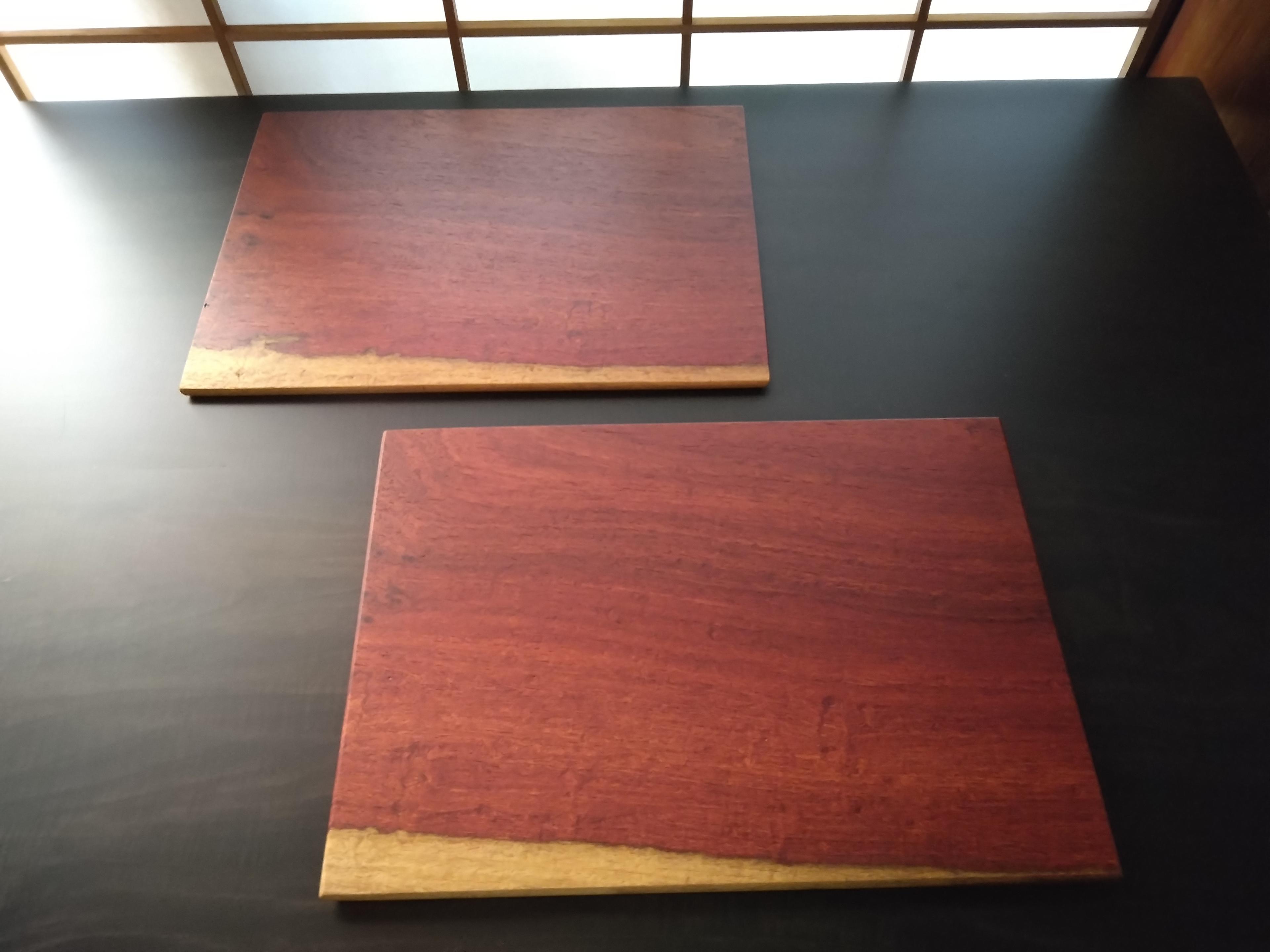 【大大皿サイズ】シンプル・モダンな花梨のテーブルマット ランチョンマット・大皿・花台・敷板・ディスプレイなどにも1枚目の画像